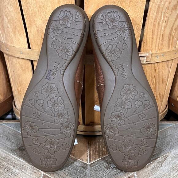 Hotter Honiton Dark Tan Brown Leather Lace-Up Driving Mocs Loafers Womens 6.5 - Picture 8 of 9